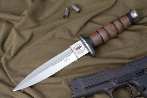 Нож КО-1 Дерево/Кожа с символикой ГРУ Кизляр Нож КО-1 Дерево/Кожа с символикой ГРУ Кизляр