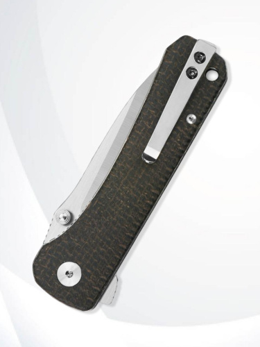 Нож QSP Hawk Satin сталь 14C28N, рукоять Rough Micarta Dark Brown