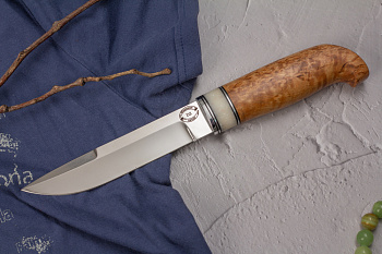 Финский Нож 4 (D2, карельская береза, акрил, дюраль) Стальные бивни