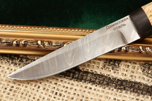 Нож Финский (дамаск, карельская берёза)