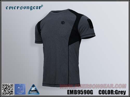 Функциональная спортивная футболка Emersongear Blue Label «Акулий плавник»