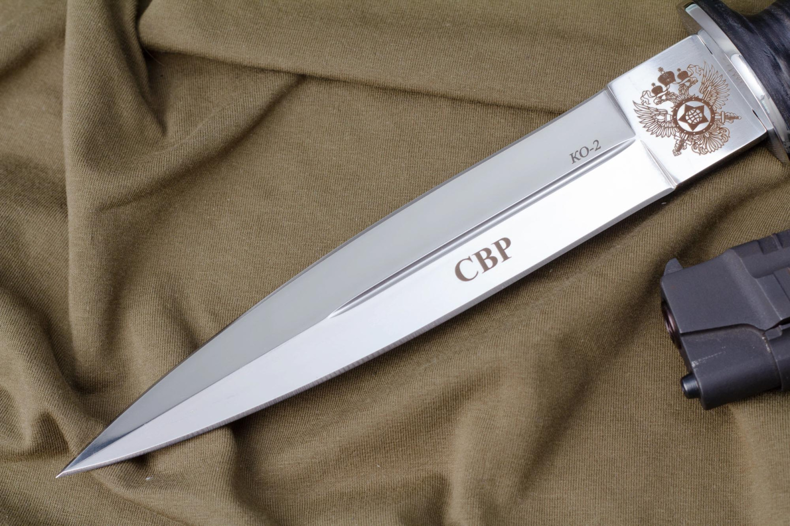 Нож КО-2 Кожа с символикой СВР
