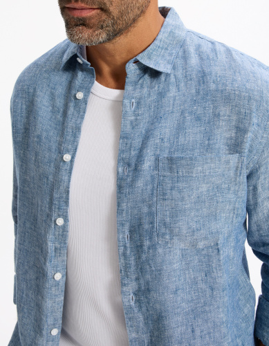 Сорочка -лён - шамбре 