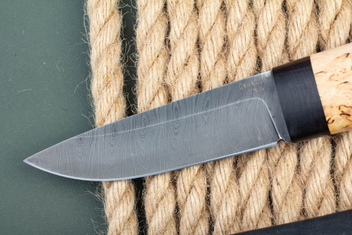 Нож Засапожный (дамаск, карельская берёза) Lemax