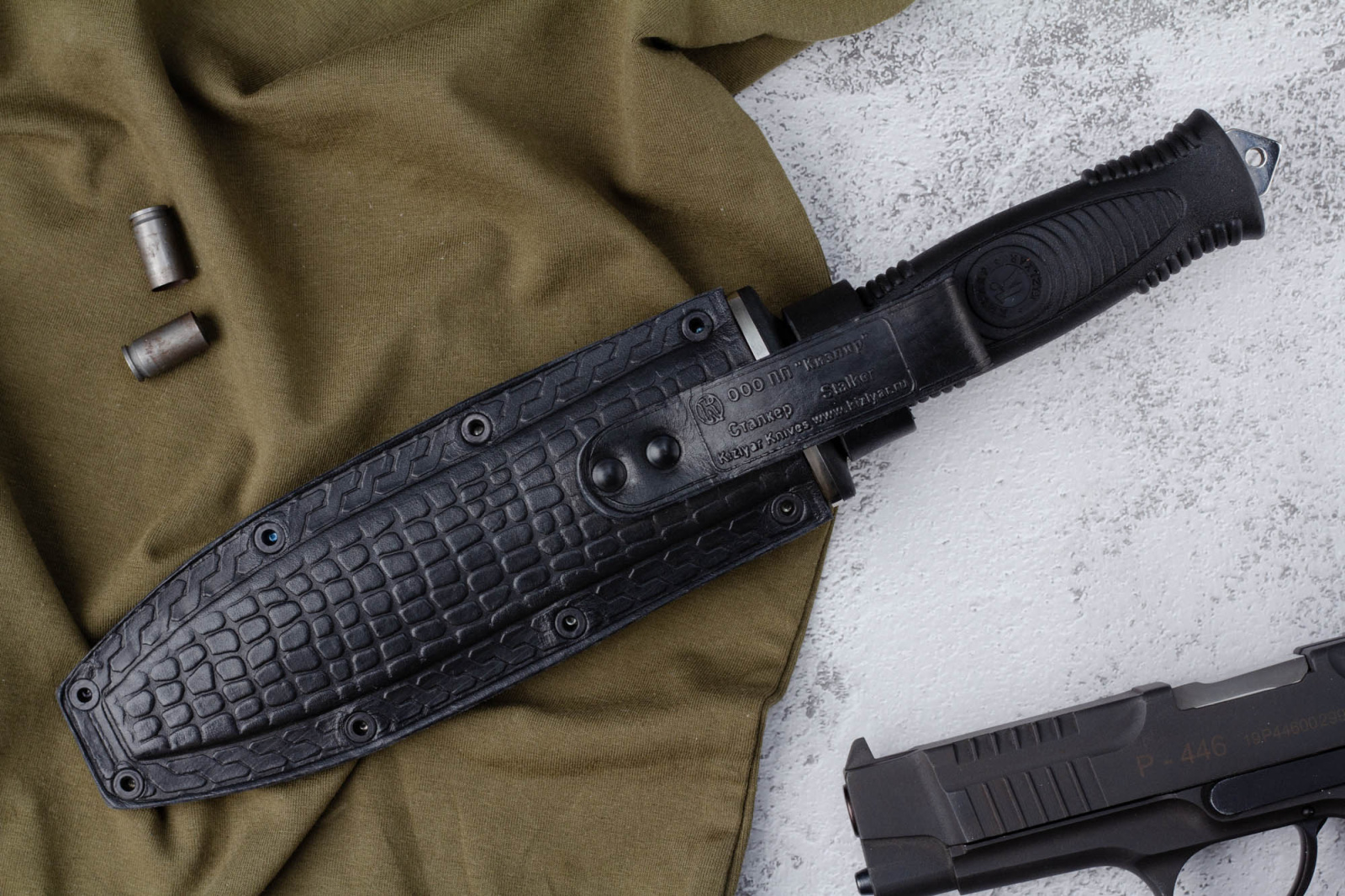 Нож Сталкер  с символикой УФСБ по РД