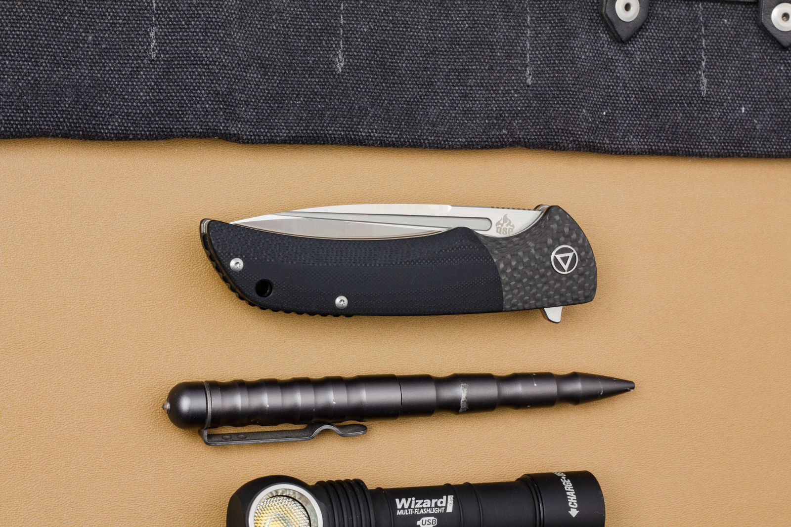 Нож QSP Harpyie Satin сталь S35VN, рукоять Black G10/CF