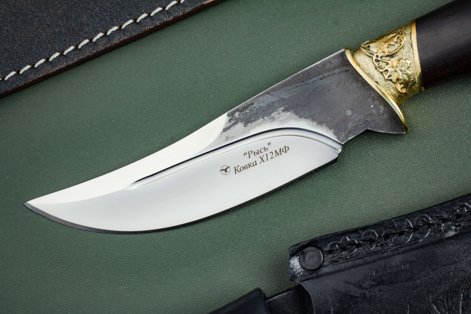 Нож Рысь Х12 граб/латунь Беркут Кизляр Нож Рысь Х12 граб/латунь Беркут Кизляр